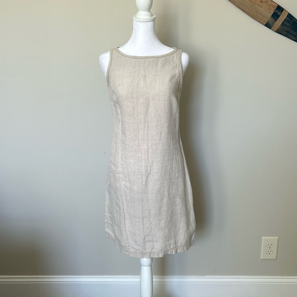 Old navy %100 linen dress. Tan. Size 4